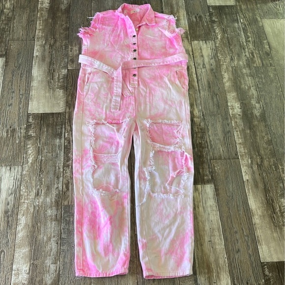 N’ 1 LOS ANGELES ACID VIEWS DENIM JUMPSUIT DISTRESSED DOLLSSKILLS, SMALL - Picture 3 of 15